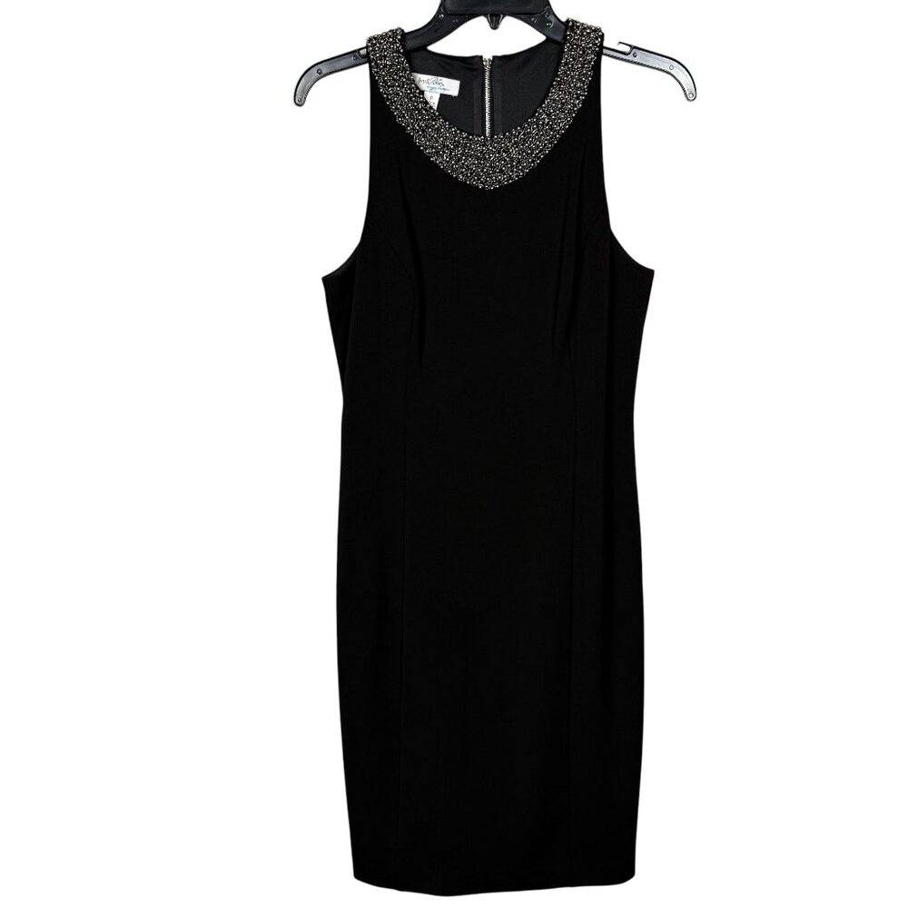 Ivy & Blu Maggy Boutique Dress Size 6 Black Beaded Sheath Formal LBD